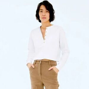 WILFRED Free Mavis Ribbed Crop Henley Top